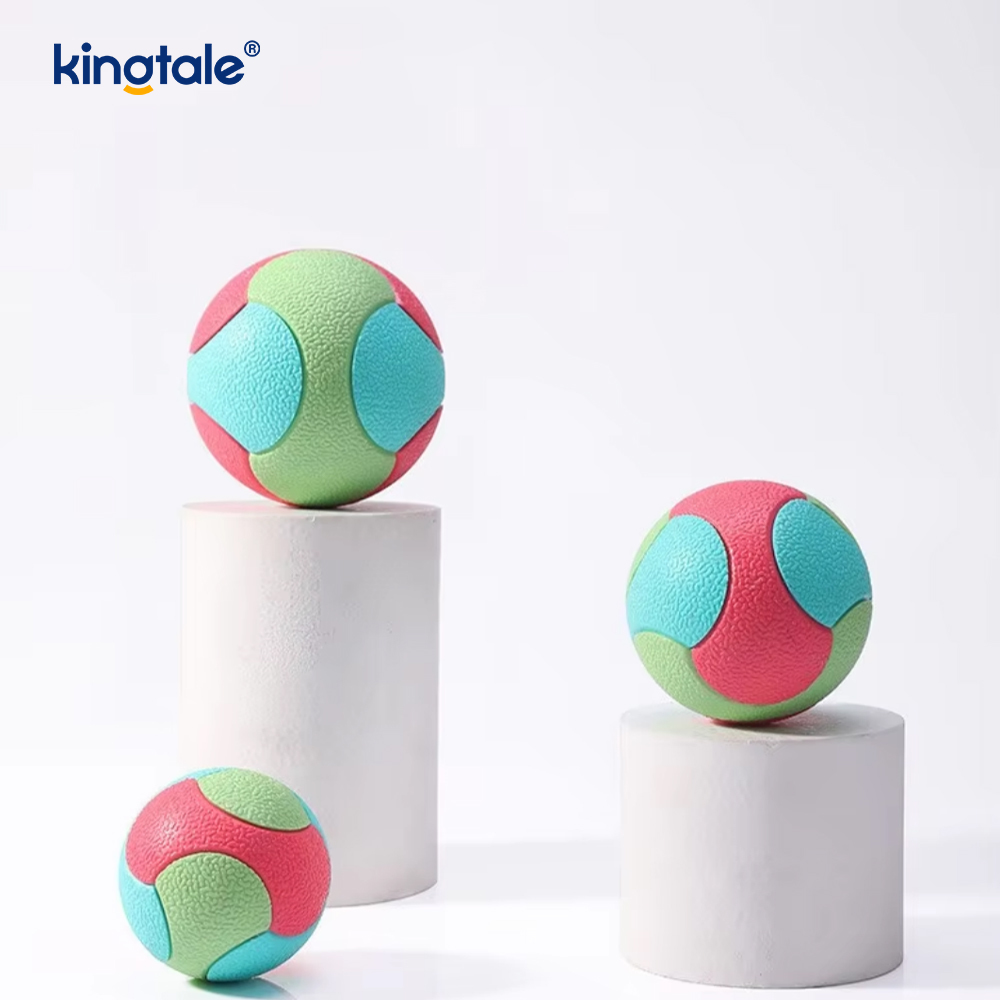 Bola Mainan Haiwan Peliharaan - Bola TPR Pepejal Disekat Warna