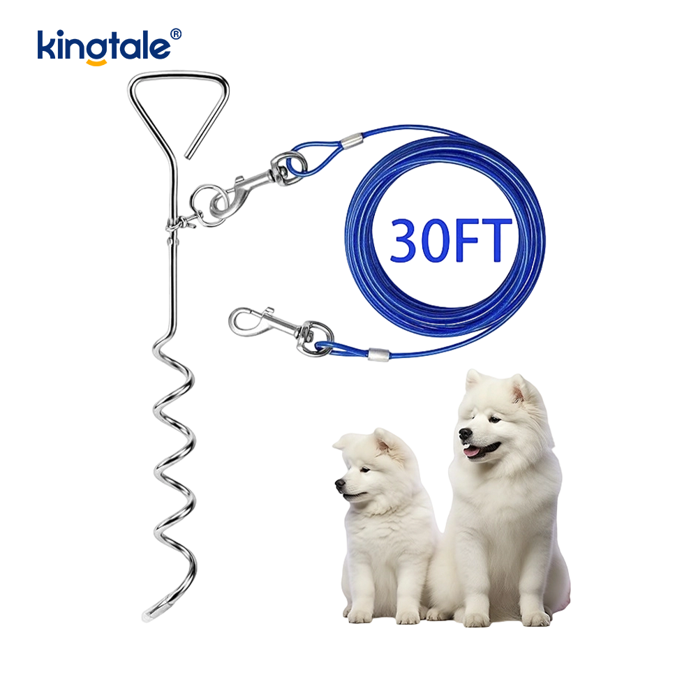 Kabel Ikat Anjing dan Pancang Tali & Rantai Luar 30 kaki