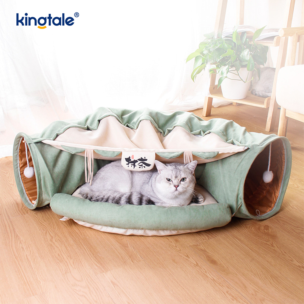 Terowong Mainan Interaktif Maze Kucing yang boleh dilipat, Terowong Rumah Kucing Dalam Ruangan