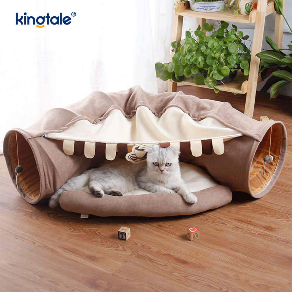 Terowong Mainan Interaktif Maze Kucing yang boleh dilipat, Terowong Rumah Kucing Dalam Ruangan