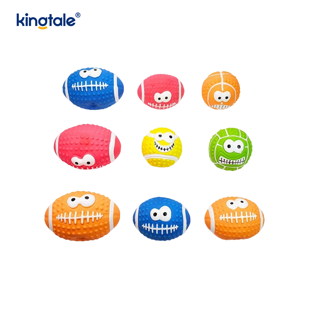 Lateks Mainan Haiwan Bunyi Smiley Face Ball Dalaman Dan Luaran