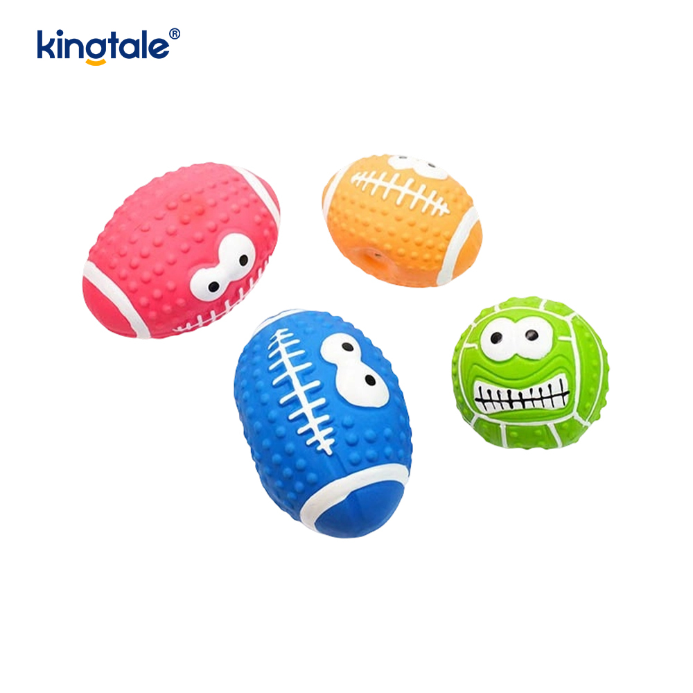 Lateks Mainan Haiwan Bunyi Smiley Face Ball Dalaman Dan Luaran