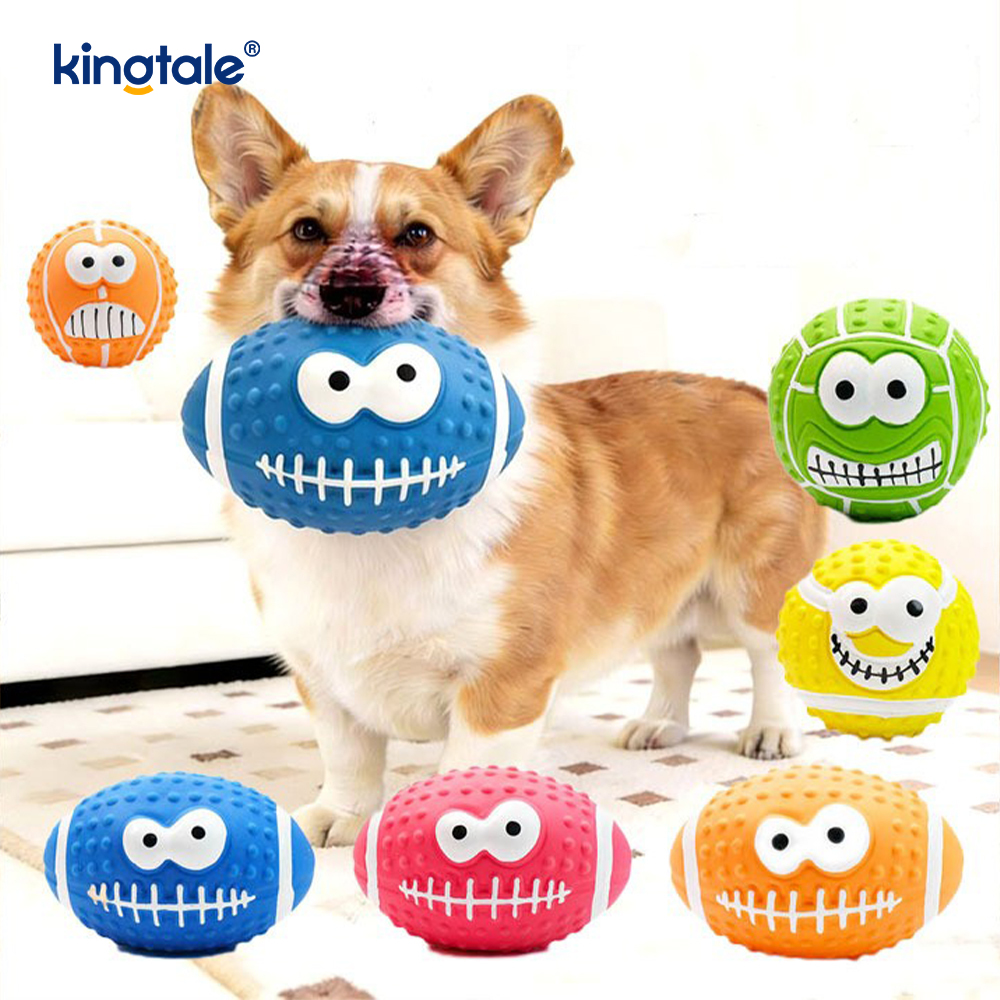 Lateks Mainan Haiwan Bunyi Smiley Face Ball Dalaman Dan Luaran