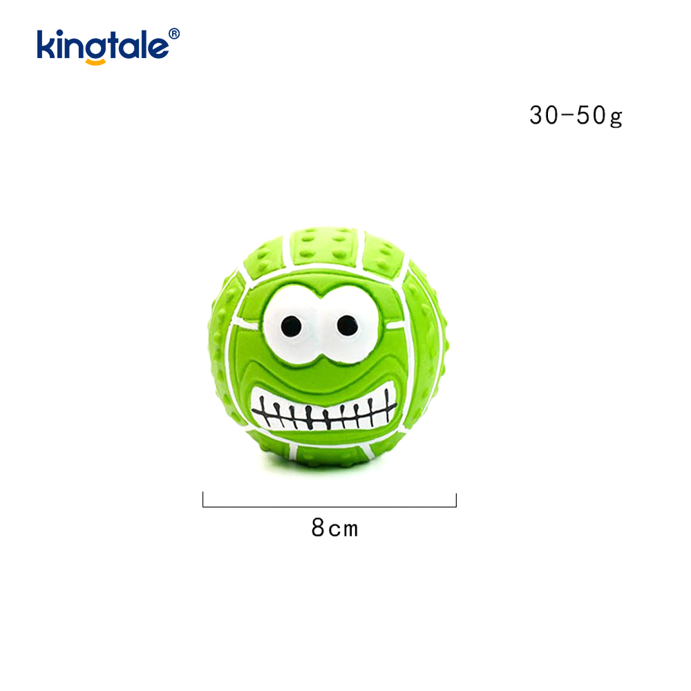 Lateks Mainan Haiwan Bunyi Smiley Face Ball Dalaman Dan Luaran