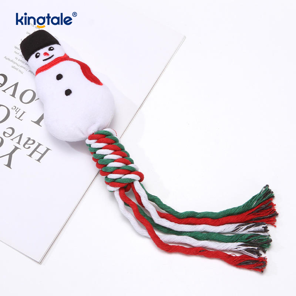 Mainan Mewah Tali Krismas Binatang Puppy Chew Mainan Untuk Tumbuh Gigi
