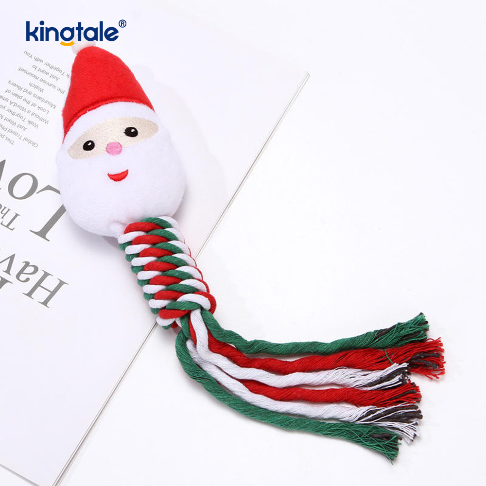 Mainan Mewah Tali Krismas Binatang Puppy Chew Mainan Untuk Tumbuh Gigi
