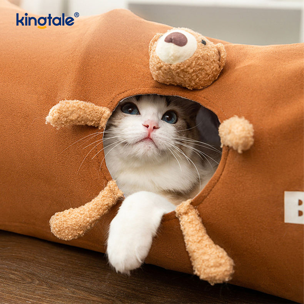 Mainan Kucing Boleh Dilipat Lurus Kartun Kucing Terowong Hadiah Mainan Kucing Interaktif Unny Untuk Kucing