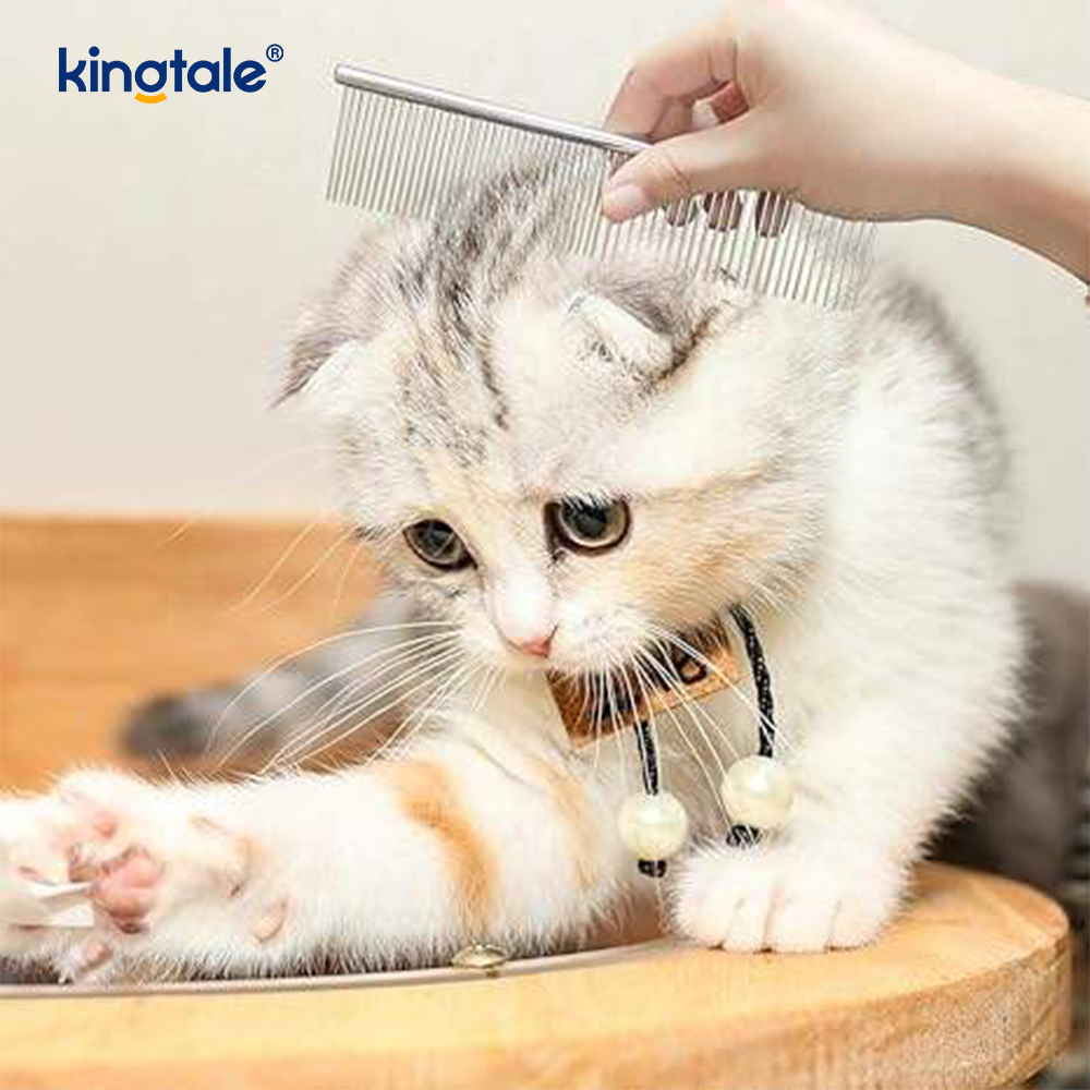 Sikat Dandanan Keluli Tahan Karat Sisir Anjing Untuk Dandanan, Sikat Kucing Logam Untuk Menghilangkan Kusut Dan Simpul