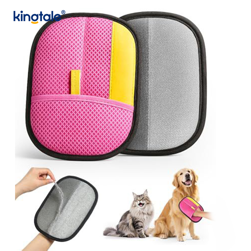 Sarung Tangan Penyingkiran Bulu Haiwan Peliharaan Untuk Kucing & Anjing Sarung Tangan Penyingkiran Bulu Haiwan Elektrostatik Lima Jari Baru Baru Pro