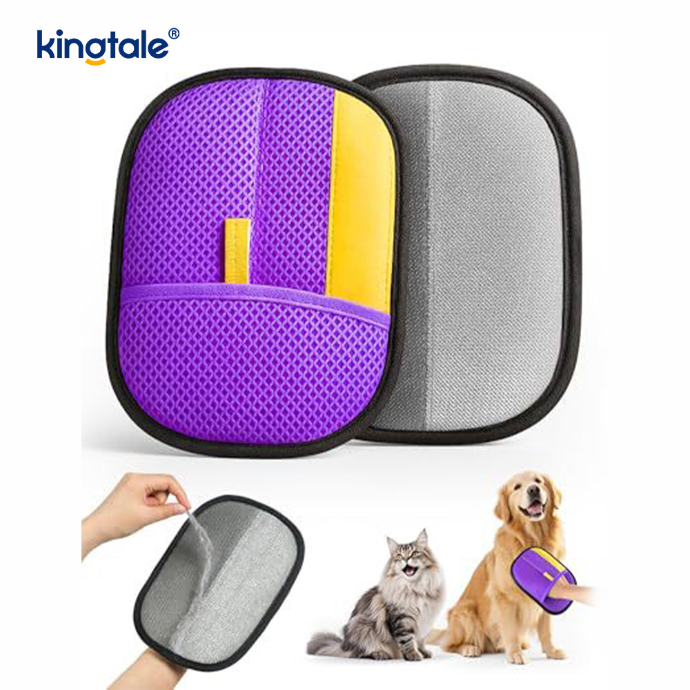 Sarung Tangan Penyingkiran Bulu Haiwan Peliharaan Untuk Kucing & Anjing Sarung Tangan Penyingkiran Bulu Haiwan Elektrostatik Lima Jari Baru Baru Pro