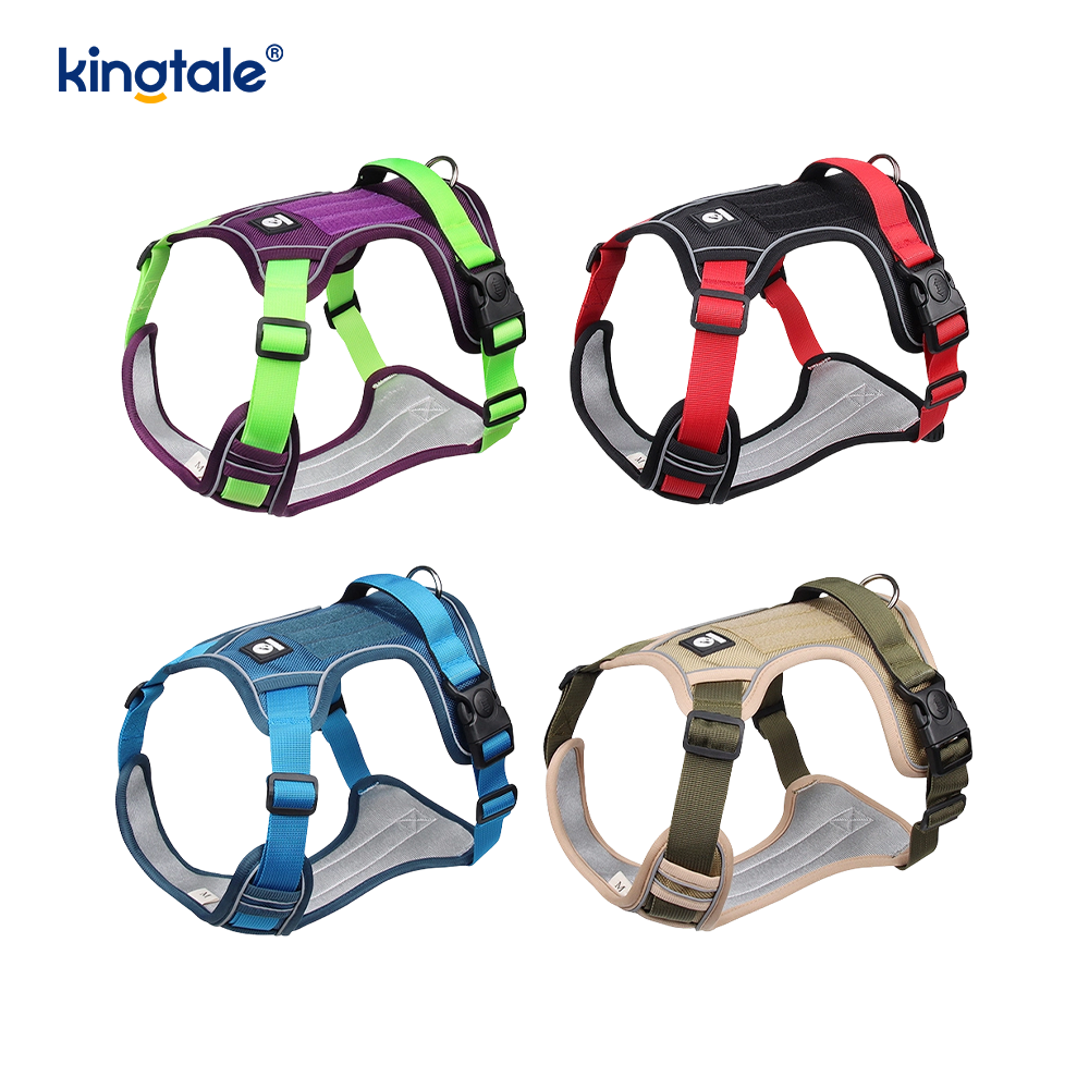 Nylon Rivet Reflektif Boleh Laras Breathable Sport Dog Pet Harness