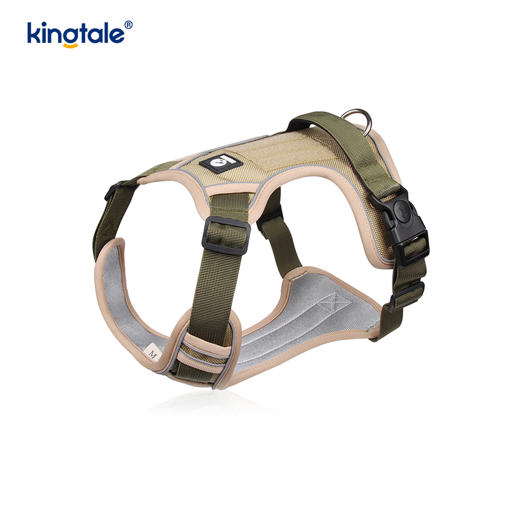 Nylon Rivet Reflektif Boleh Laras Breathable Sport Dog Pet Harness