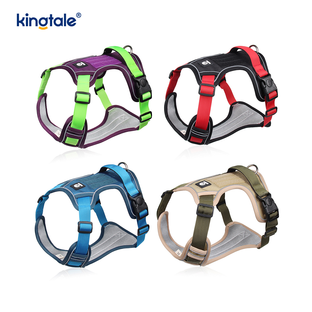Nylon Rivet Reflektif Boleh Laras Breathable Sport Dog Pet Harness