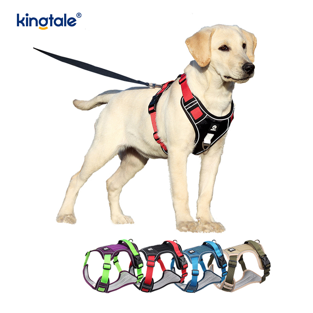 Nylon Rivet Reflektif Boleh Laras Breathable Sport Dog Pet Harness