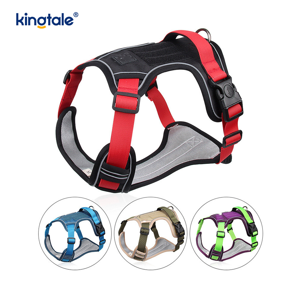 Nylon Rivet Reflektif Boleh Laras Breathable Sport Dog Pet Harness