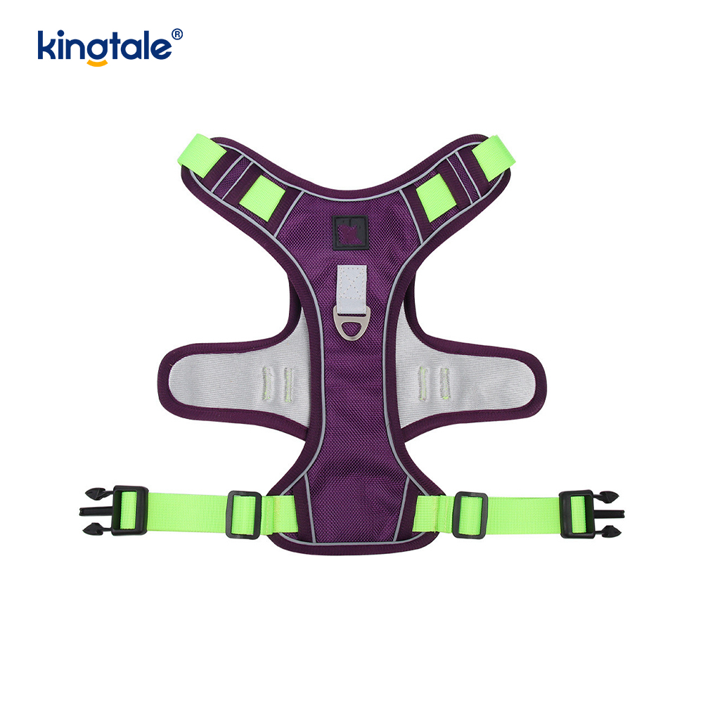 Nylon Rivet Reflektif Boleh Laras Breathable Sport Dog Pet Harness