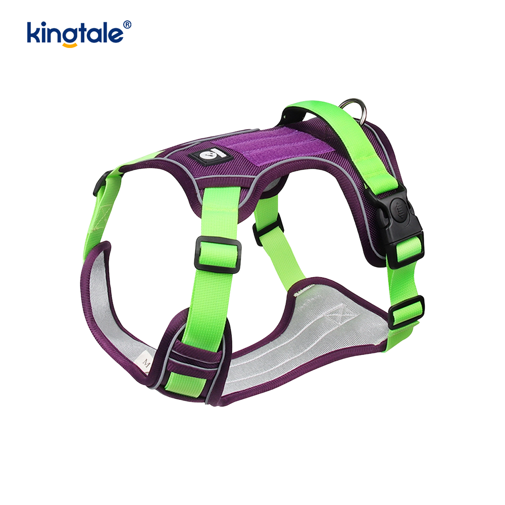 Nylon Rivet Reflektif Boleh Laras Bernafas Sport Harness Dengan Tali Anjing Nylon Rivet Reflektif Boleh Laras Bernafas Sport Harness Dengan Tali Anjing