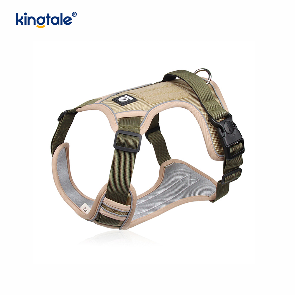 Nylon Rivet Reflektif Boleh Laras Bernafas Sport Harness Dengan Tali Anjing
