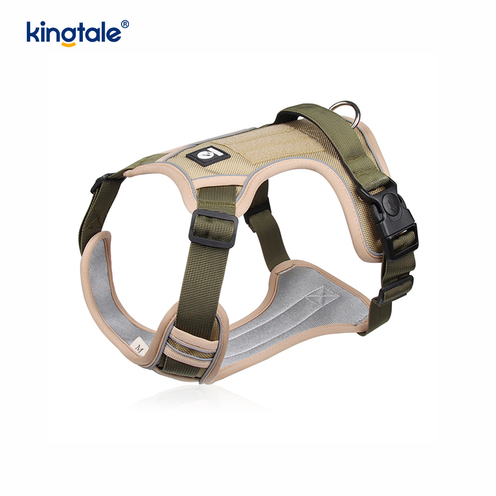Nylon Rivet Reflektif Boleh Laras Bernafas Sport Harness Dengan Tali Anjing