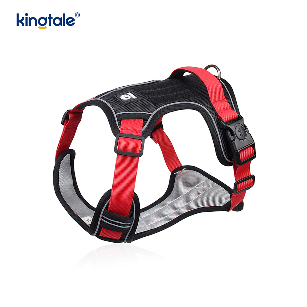 Nylon Rivet Reflektif Boleh Laras Bernafas Sport Harness Dengan Tali Anjing