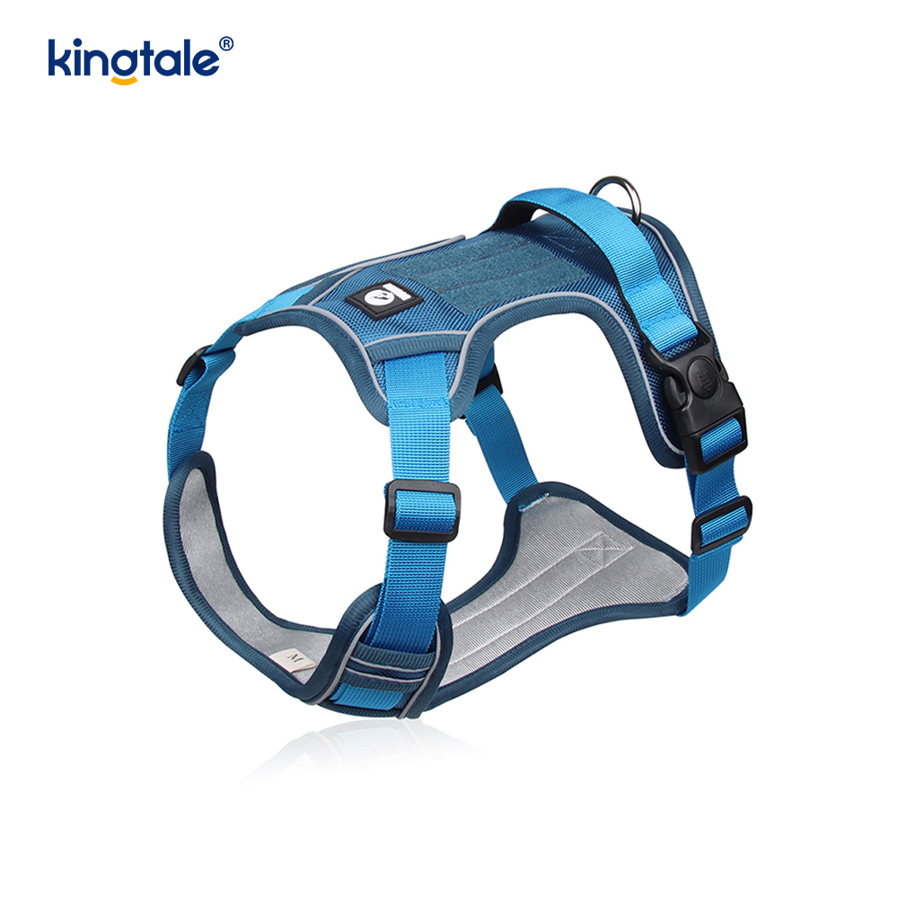 Nylon Rivet Reflektif Boleh Laras Bernafas Sport Harness Dengan Tali Anjing