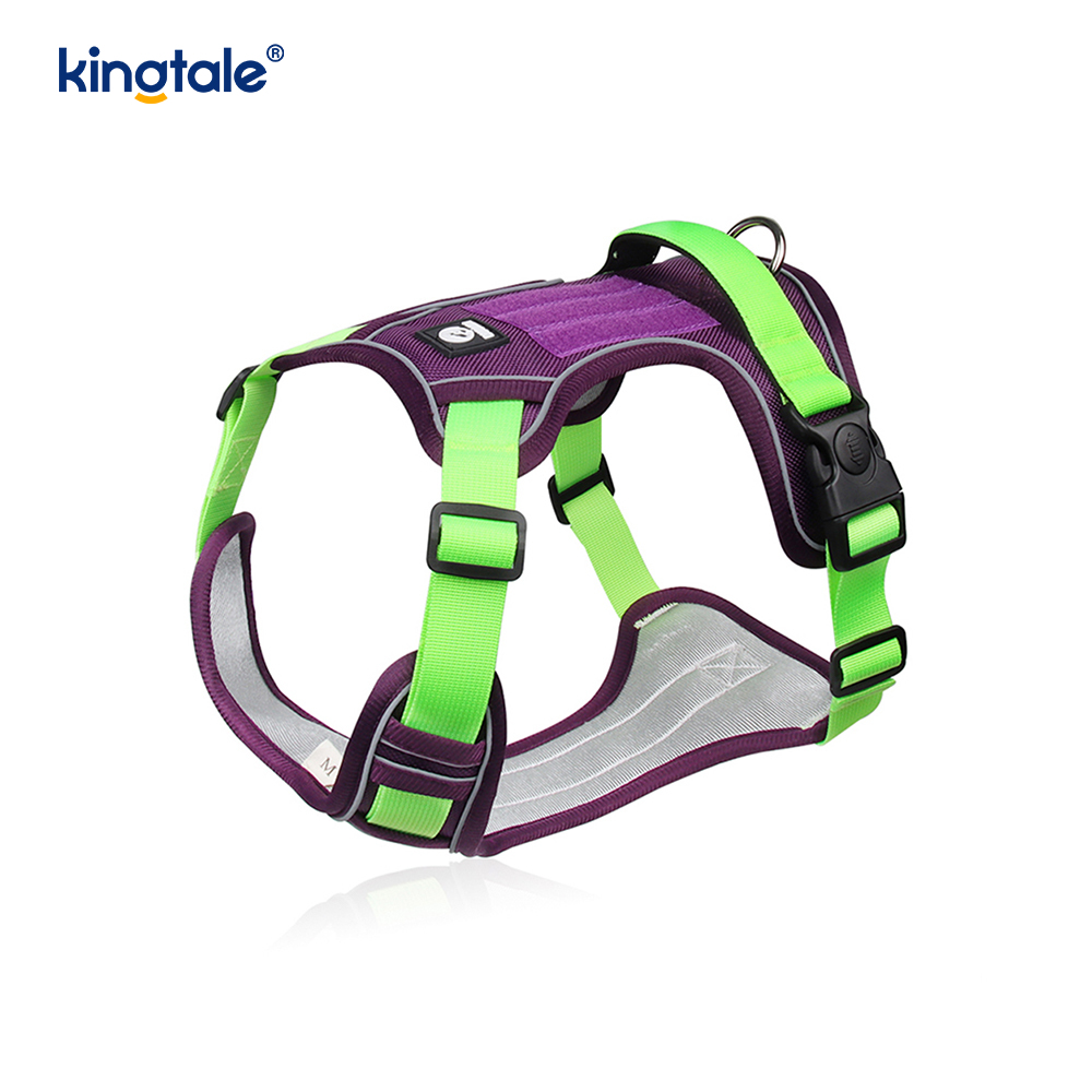 Nylon Rivet Reflektif Boleh Laras Bernafas Sport Harness Dengan Tali Anjing