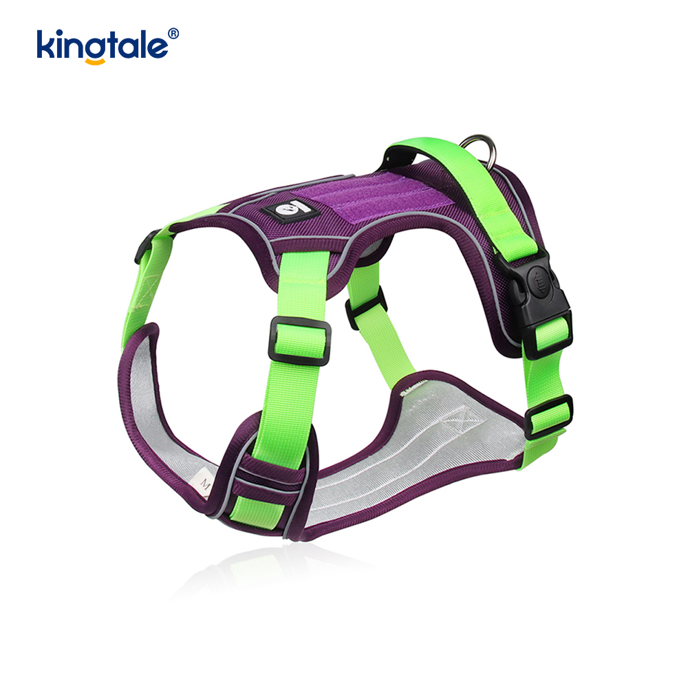 Nylon Rivet Reflektif Boleh Laras Bernafas Sport Harness Dengan Tali Anjing