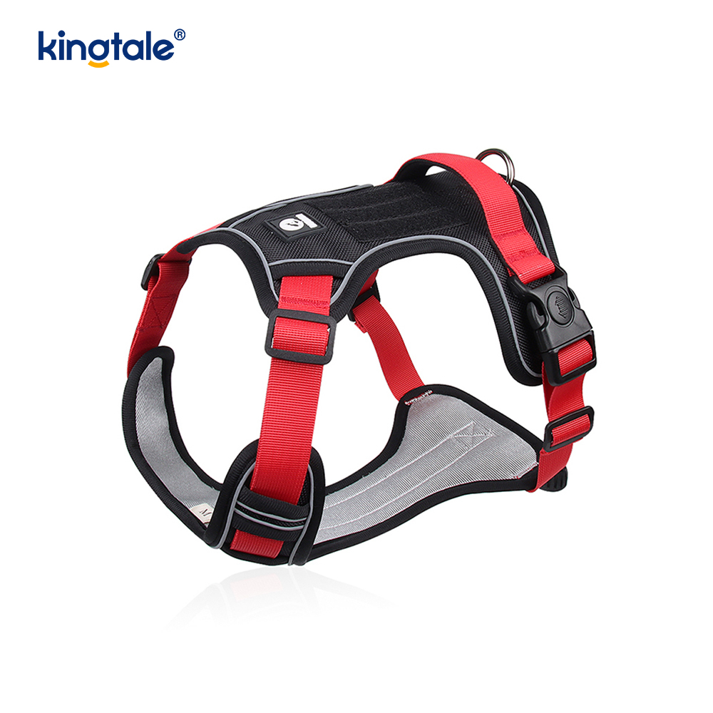 Nylon Rivet Reflektif Boleh Laras Bernafas Sport Harness Dengan Tali Anjing