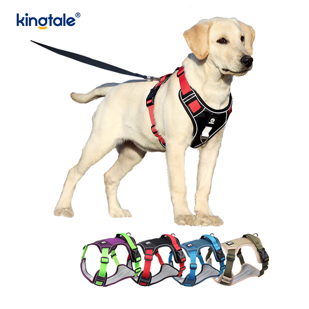 Nylon Rivet Reflektif Boleh Laras Bernafas Sport Harness Dengan Tali Anjing