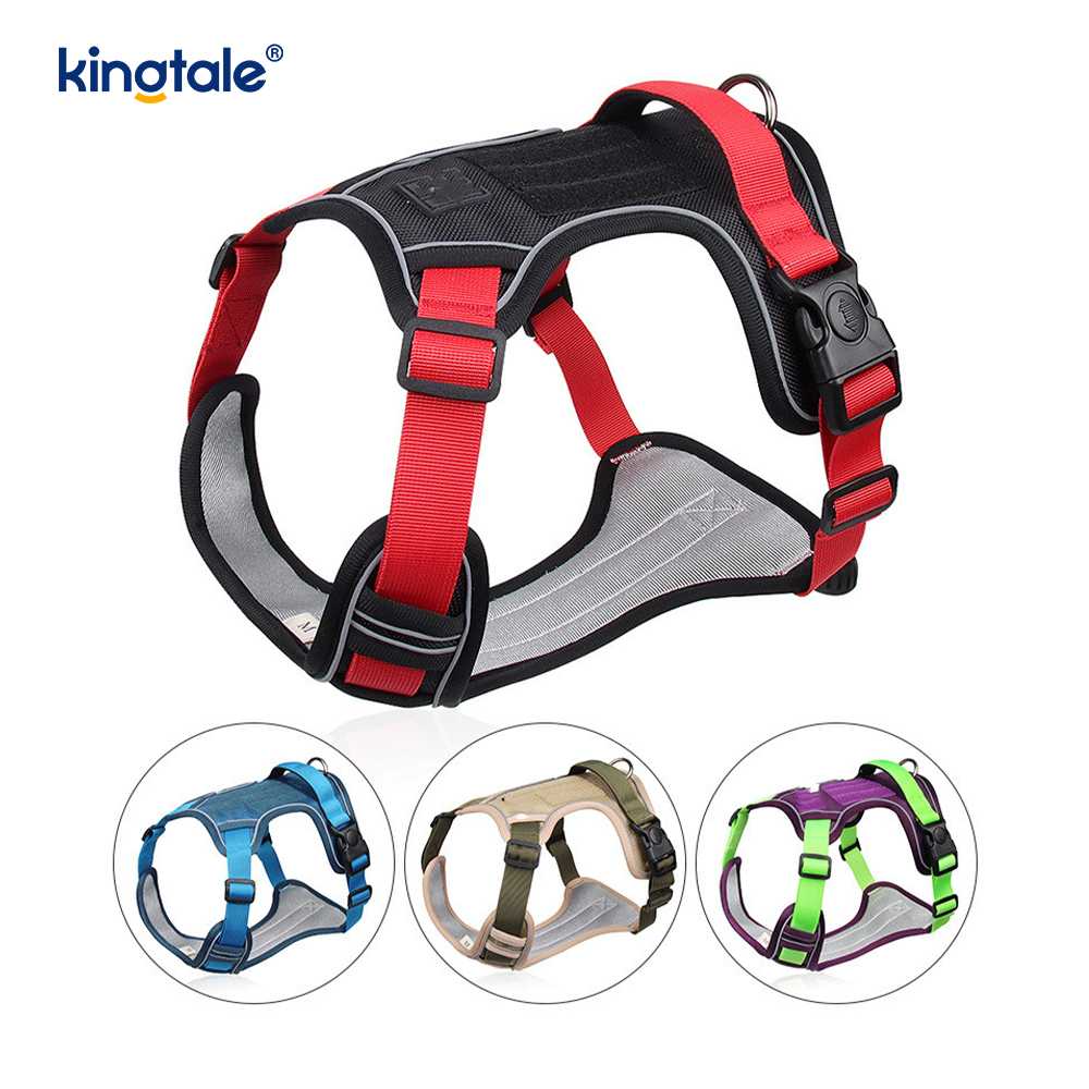 Nylon Rivet Reflektif Boleh Laras Bernafas Sport Harness Dengan Tali Anjing