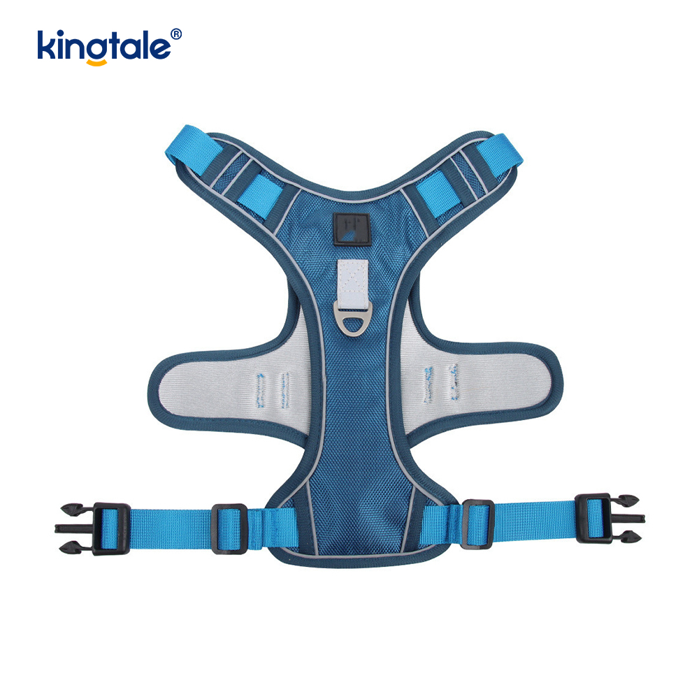 Nylon Rivet Reflektif Boleh Laras Bernafas Sport Harness Dengan Tali Anjing