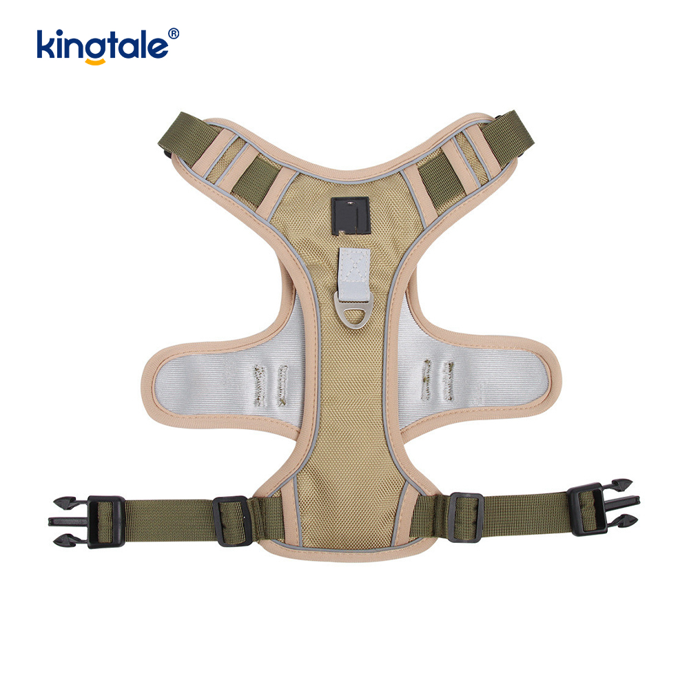 Nylon Rivet Reflektif Boleh Laras Bernafas Sport Harness Dengan Tali Anjing