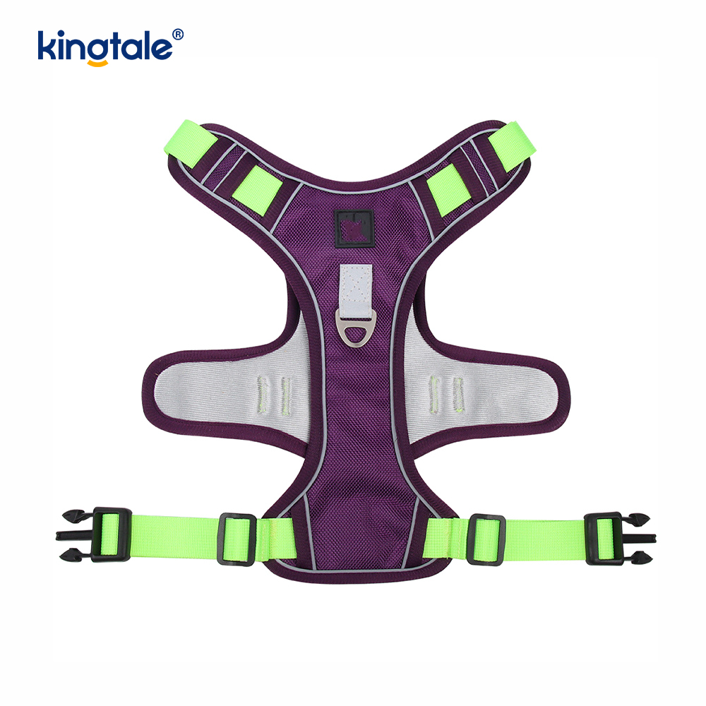 Nylon Rivet Reflektif Boleh Laras Bernafas Sport Harness Dengan Tali Anjing