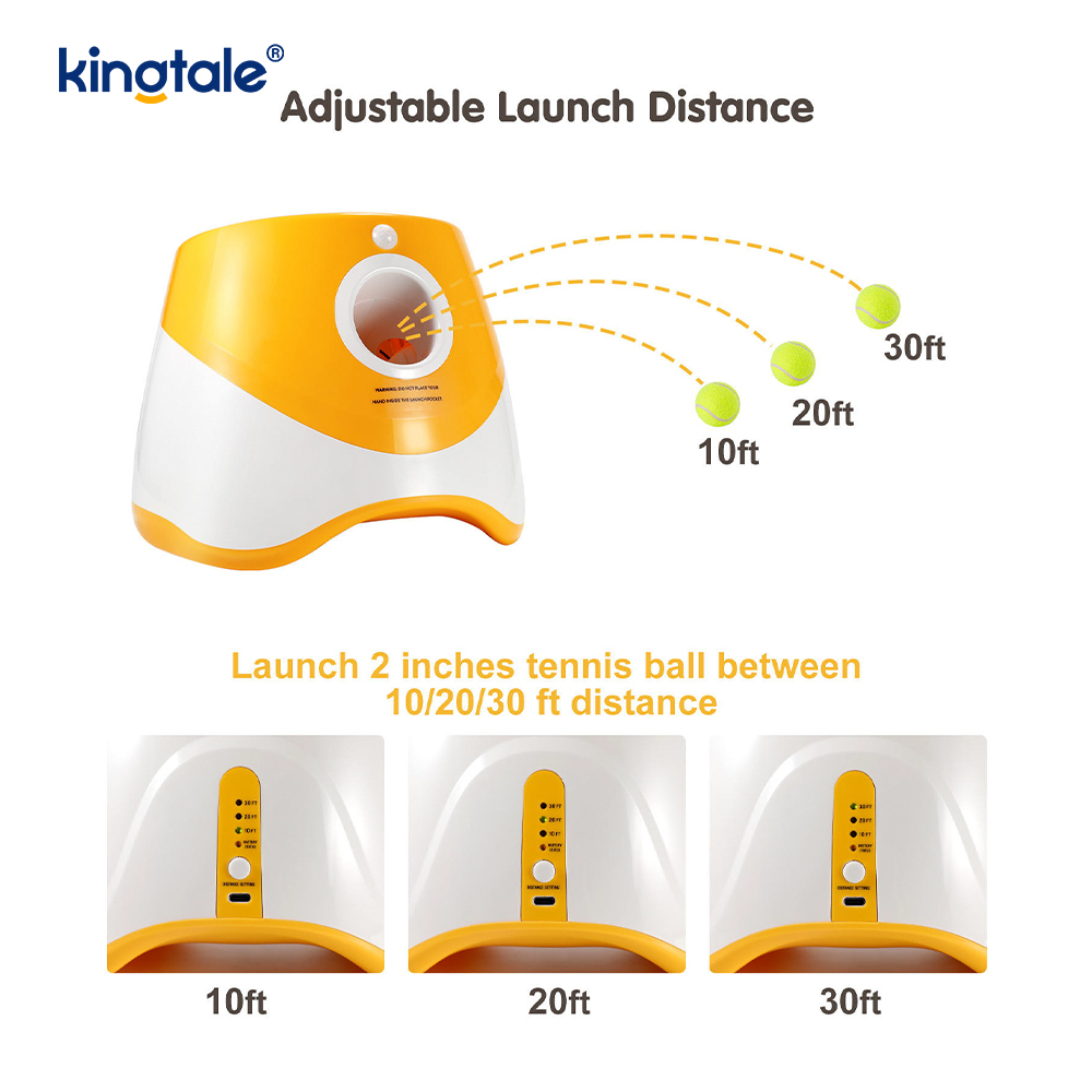 Pelancar Bola Automatik dengan 3 Bola Tenis Mini Mainan Anjing Luaran