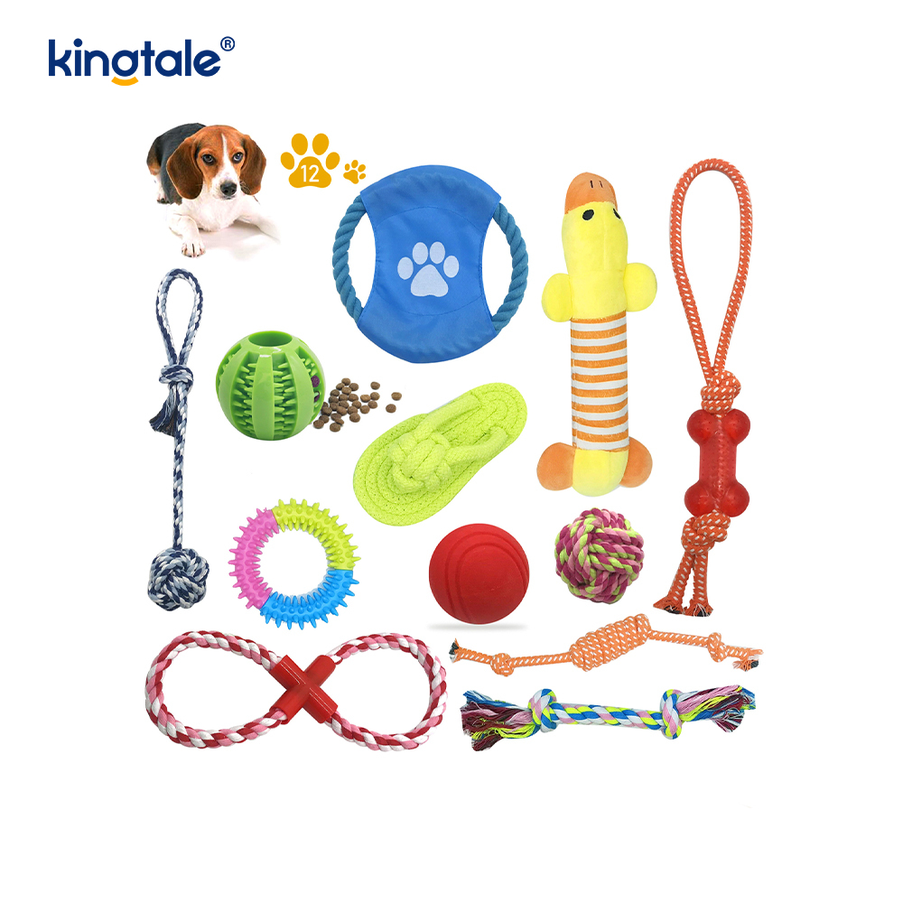 Batang Gigi Anak Anjing Tahan Lama Set Mainan Binatang Tali Kapas Bola