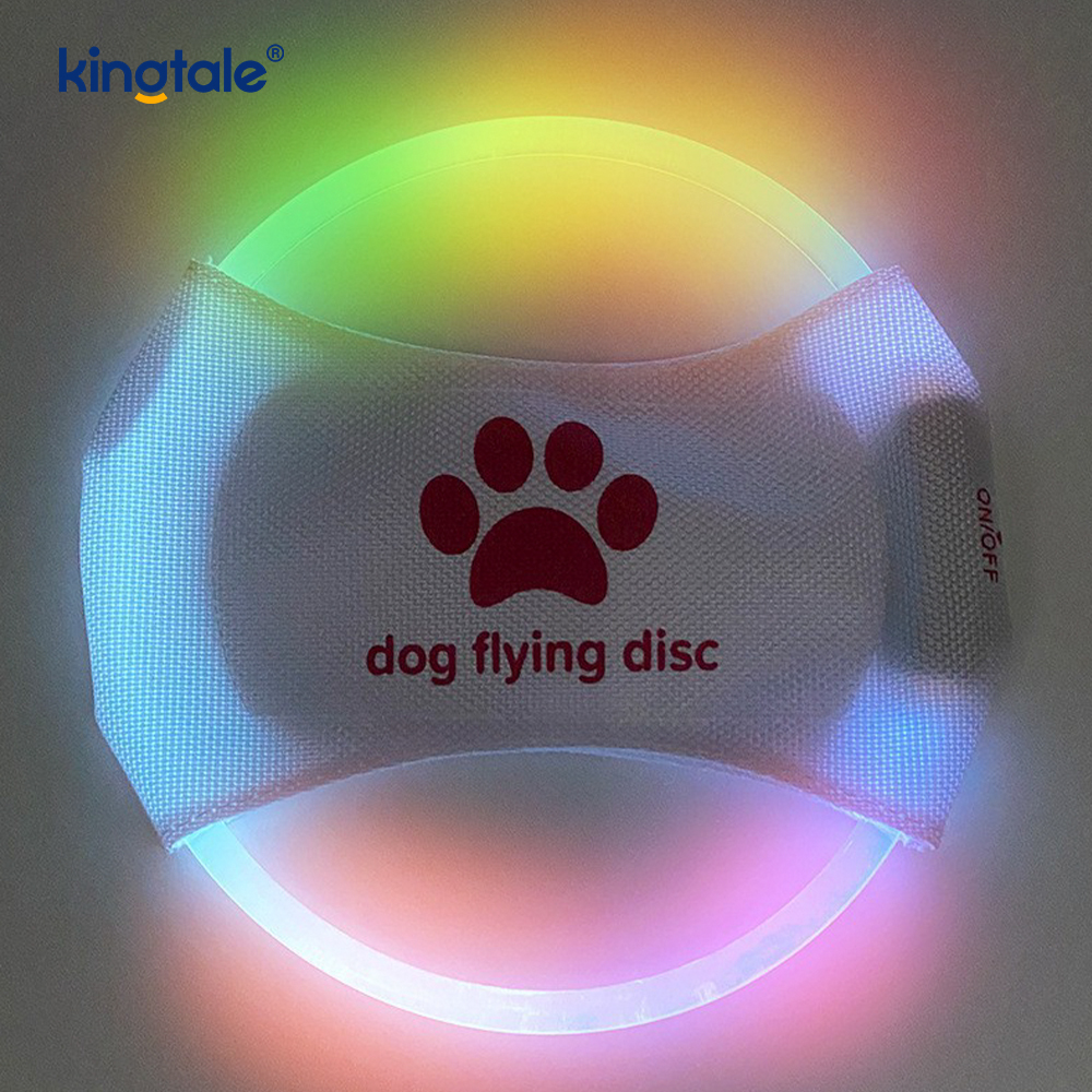 Mainan Latihan Anjing Frisbee Binatang Yang Boleh Dicas semula Lampu LED