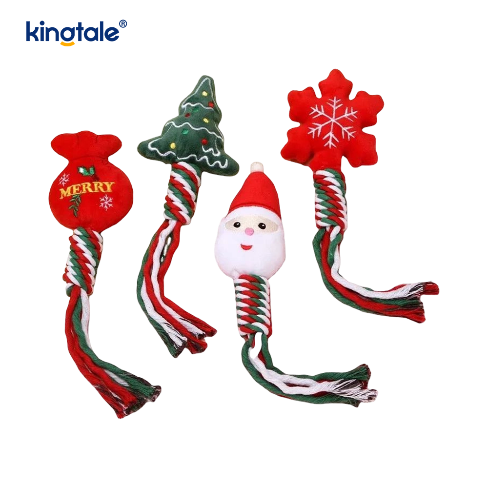 Mainan Haiwan Peliharaan Mewah Krismas dengan Tali Teether Kapas