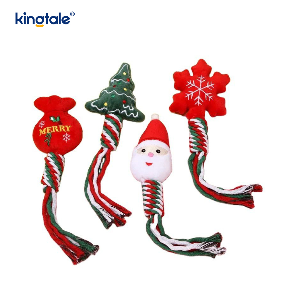 Mainan Haiwan Peliharaan Mewah Krismas dengan Tali Teether Kapas