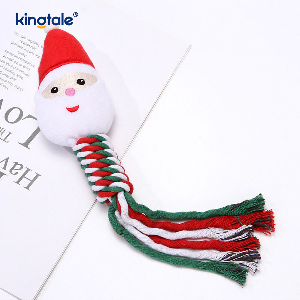 Mainan Haiwan Peliharaan Mewah Krismas dengan Tali Teether Kapas