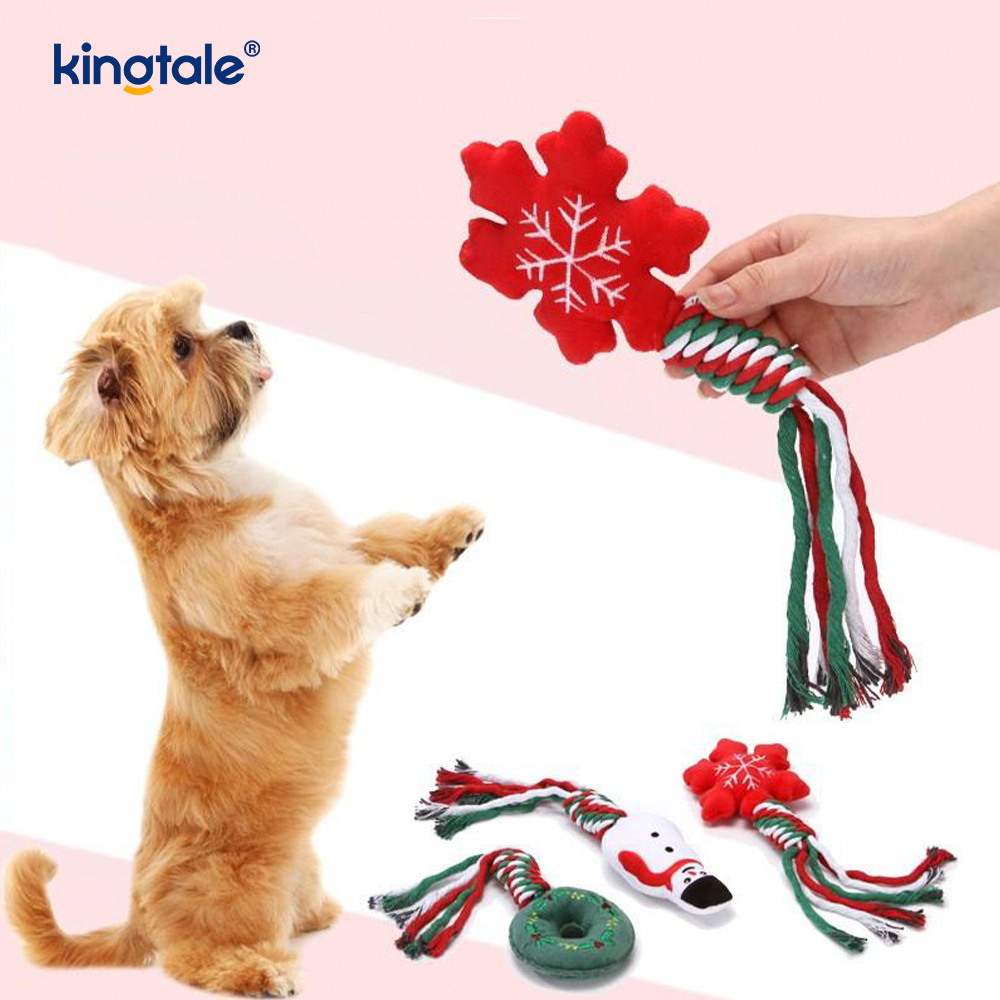 Mainan Haiwan Peliharaan Mewah Krismas dengan Tali Teether Kapas