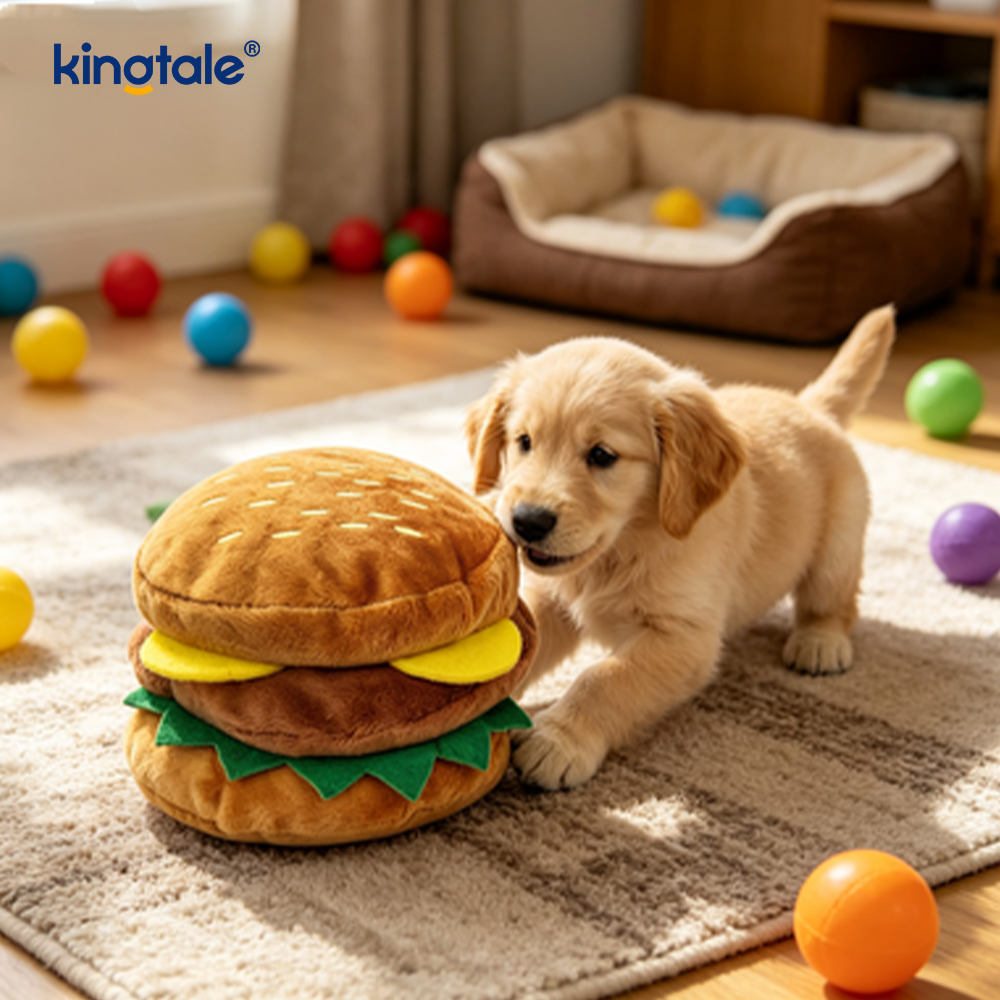 Hamburger Mainan Menjerit Makanan, Kentang Goreng, Kaki Ayam untuk Kucing dan Anjing