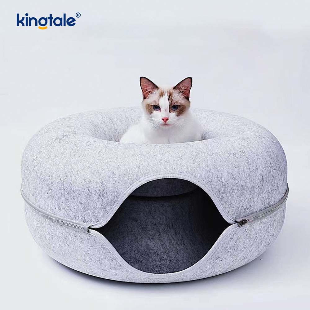 Katil Gua Kucing Bulat Boleh Diceraikan & Boleh Dicuci Dalaman Main Terowong Kucing