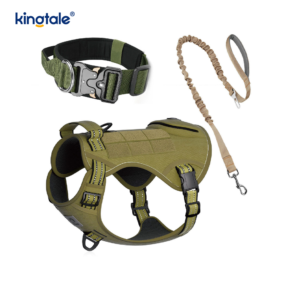 Latihan Nylon Tanpa Tarik Kolar Anjing Tali Tali Set dengan Kawalan
